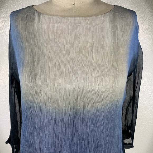Viviana Uchitel Silk Chiffon Square Ombré Sz 1 NWT - Picture 2 of 6